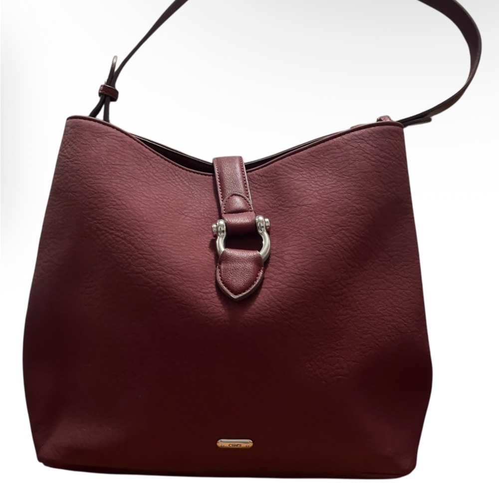 Chaps Ashley Burgundy Shoulder Handbag NWOT